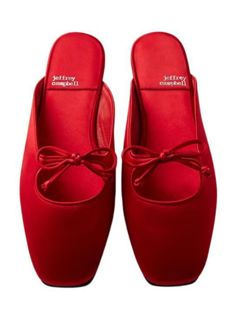 Jeffrey Cambell Elaine Red Satin Ballet Flat Mary Jane Mules - size 6
